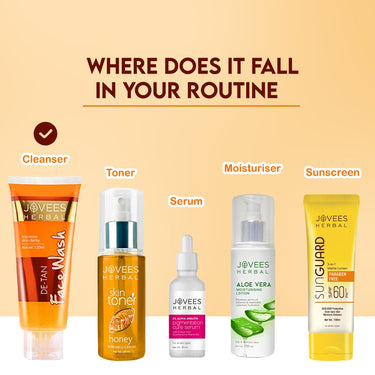 Jovees Herbal Detan Facewash For Glowing and Clear Skin With Liquorice & bearberry Ext. | Gentle Cleanser For Brighten, Even Tone and Hydrates Skin | Suitable for All Skin Types - 120ml (Pack of 2)